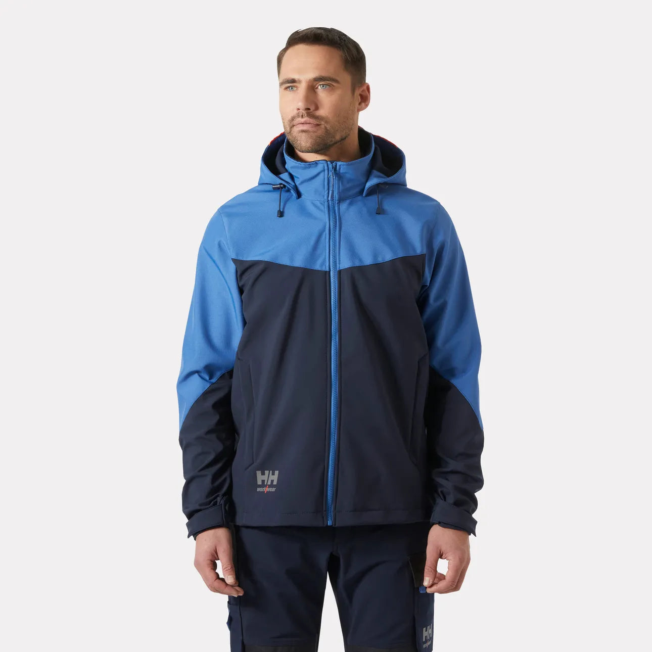 Oxford Hooded Softshell Jacket - 74290 - Navy Stone Blue - Customisable Softshells