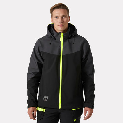 Oxford Hooded Softshell Jacket - 74290 - Black Ebony - Customisable Softshells