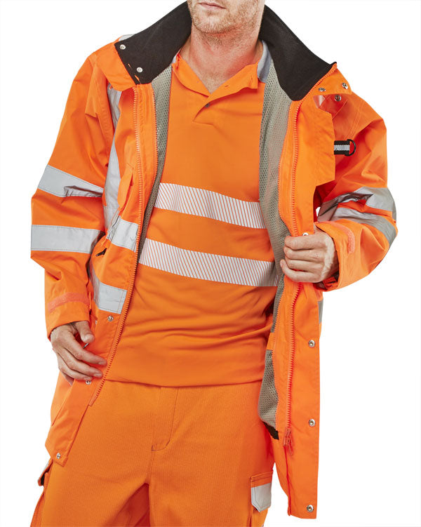 Beeswift Elsener Hi Vis In Jacket And Bodywarmer Waterproof - Orange - Customisable Jackets