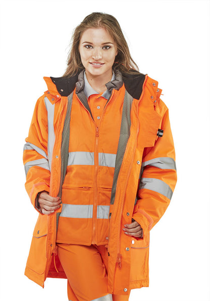 Beeswift Elsener Hi Vis In Jacket And Bodywarmer Waterproof - - Customisable Jackets