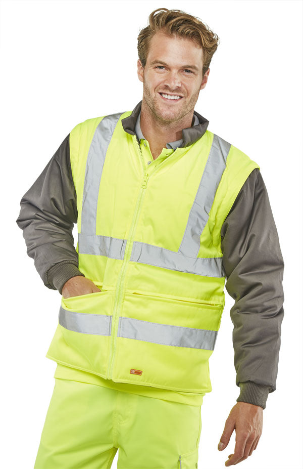 Beeswift Elsener Hi Vis In Jacket And Bodywarmer Waterproof - - Customisable Jackets