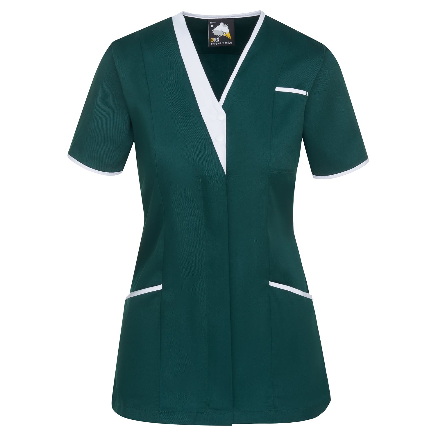 Orn Tonia V-Neck Tunic - Bottle - White - 8200 - Bottle - White - Customisable Healthcare