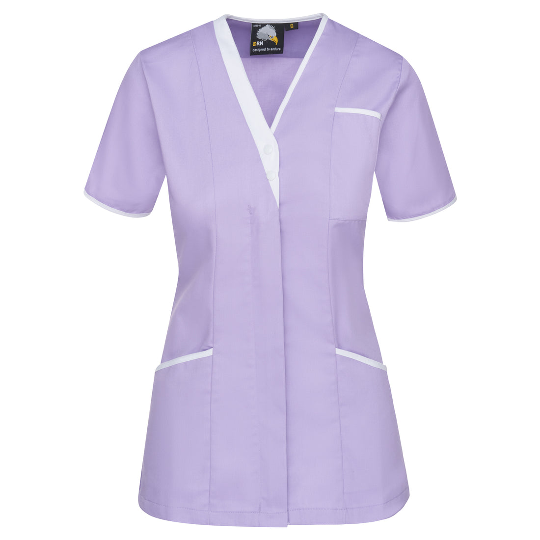 Orn Tonia V-Neck Tunic - Lilac - White - 8200 - Lilac - White - Customisable Healthcare