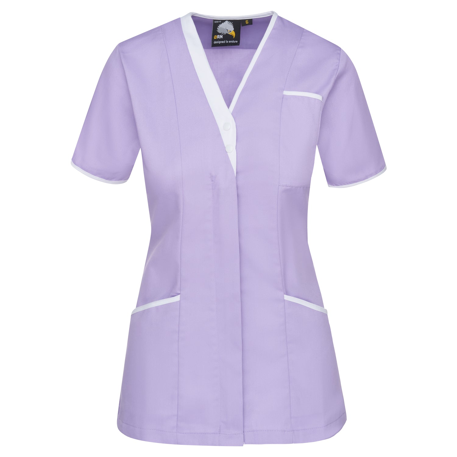 Orn Tonia V-Neck Tunic - Lilac - White - 8200 - Lilac - White - Customisable Healthcare