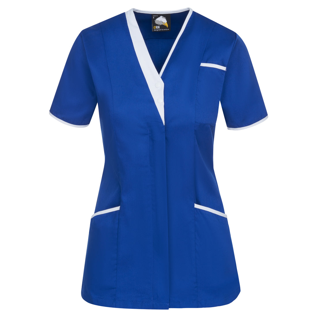 Orn Tonia V-Neck Tunic - Royal - White - 8200 - Royal - White - Customisable Healthcare