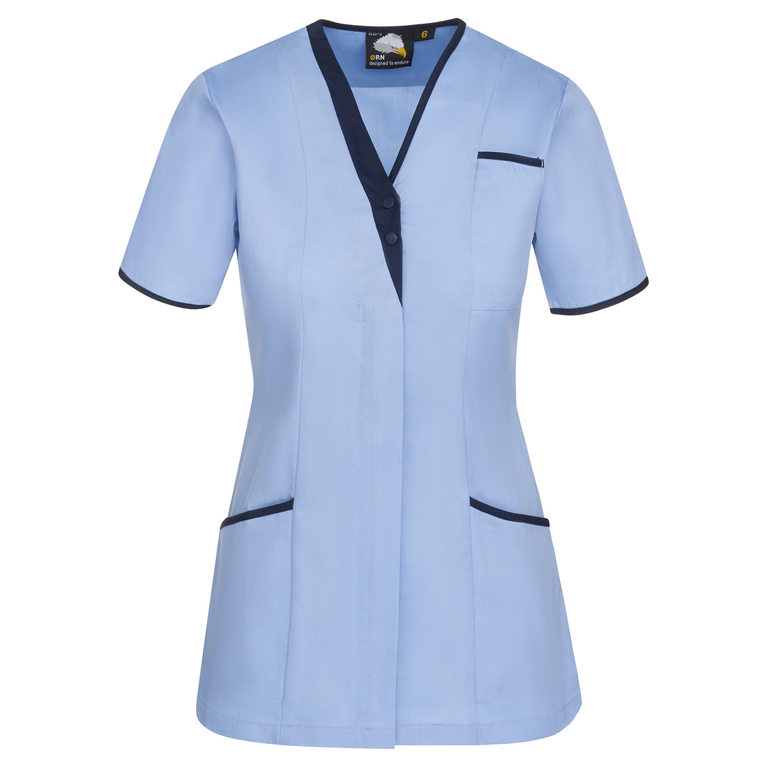 Orn Tonia V-Neck Tunic - Sky - Navy - 8200 - Sky - Navy - Customisable Healthcare