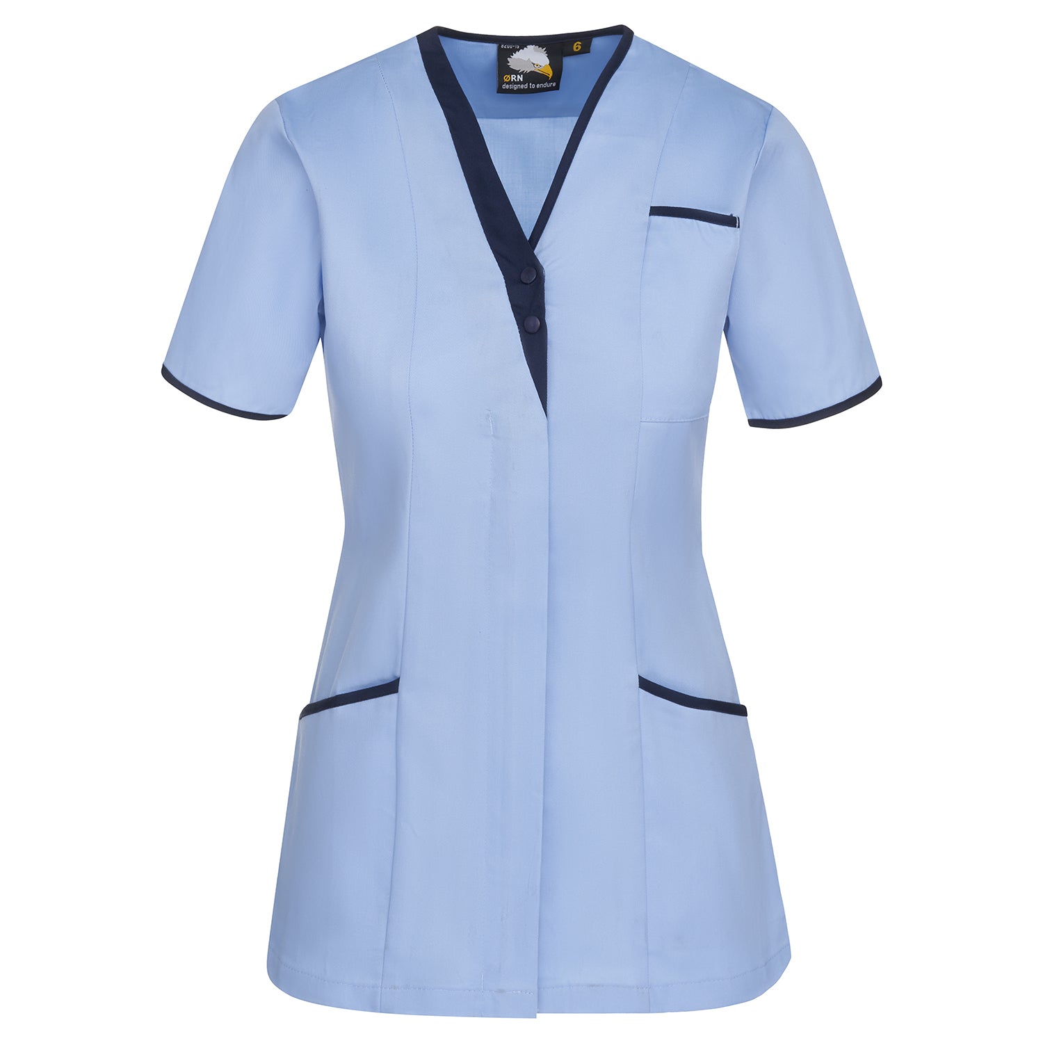 Orn Tonia V-Neck Tunic - Sky - Navy - 8200 - Sky - Navy - Customisable Healthcare