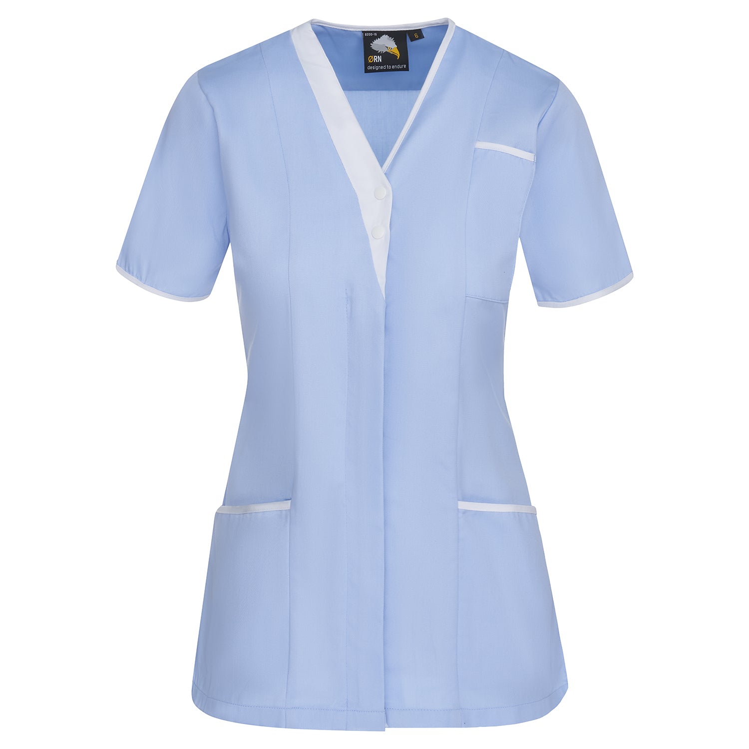 Orn Tonia V-Neck Tunic - Sky - White - 8200 - Sky - White - Customisable Healthcare