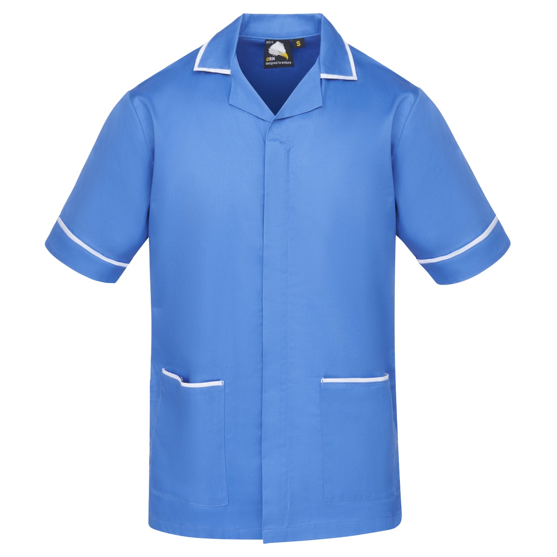 Orn Darwin Male Tunic - Hospital Blue - White - 8500 - Hospital Blue - White - Customisable Healthcare