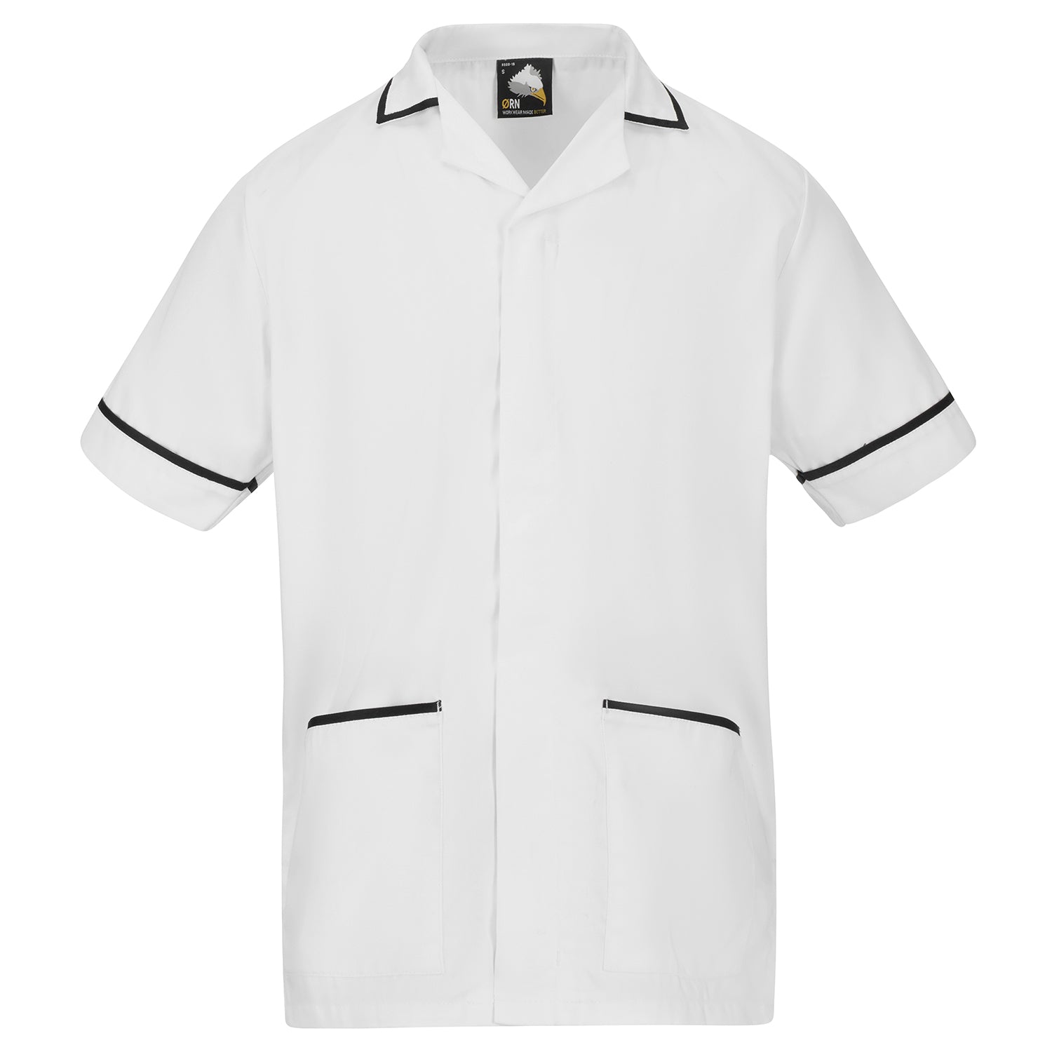 Orn Darwin Male Tunic - White - Black - 8500 - White - Black - Customisable Healthcare
