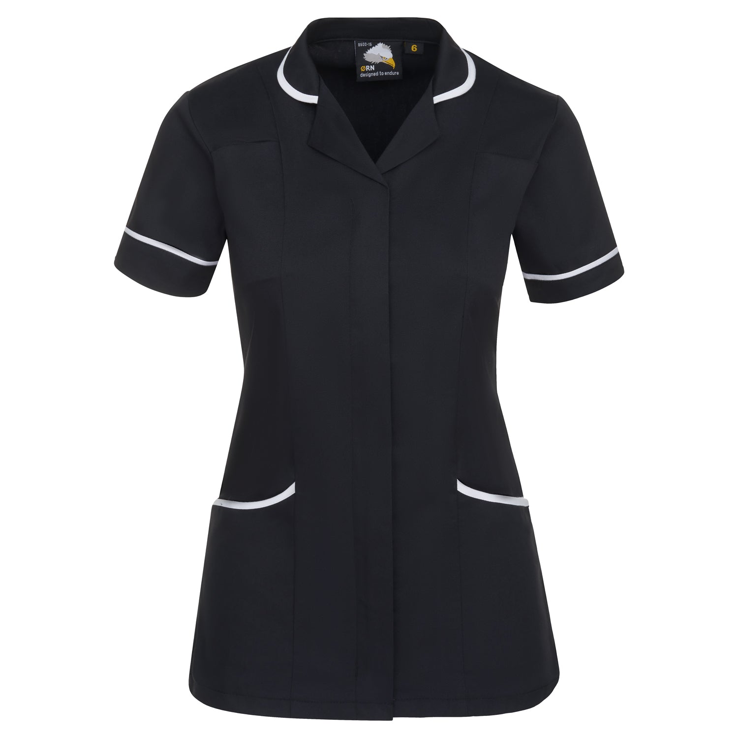 Orn Florence Classic Tunic - Black/White - 8600 - Black White - Customisable Healthcare