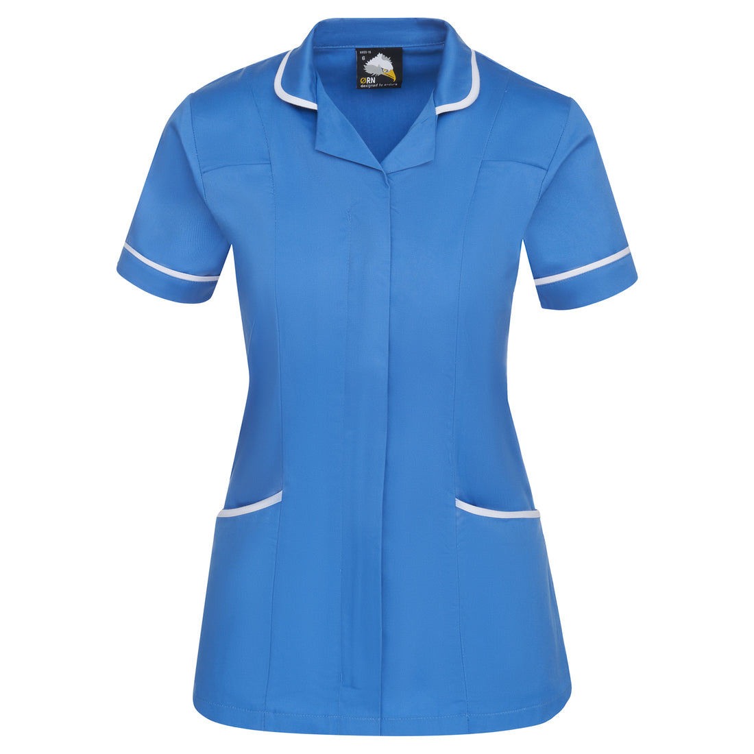 Orn Florence Classic Tunic - Hospital Blue - White - 8600 - Hospital Blue - White - Customisable Healthcare
