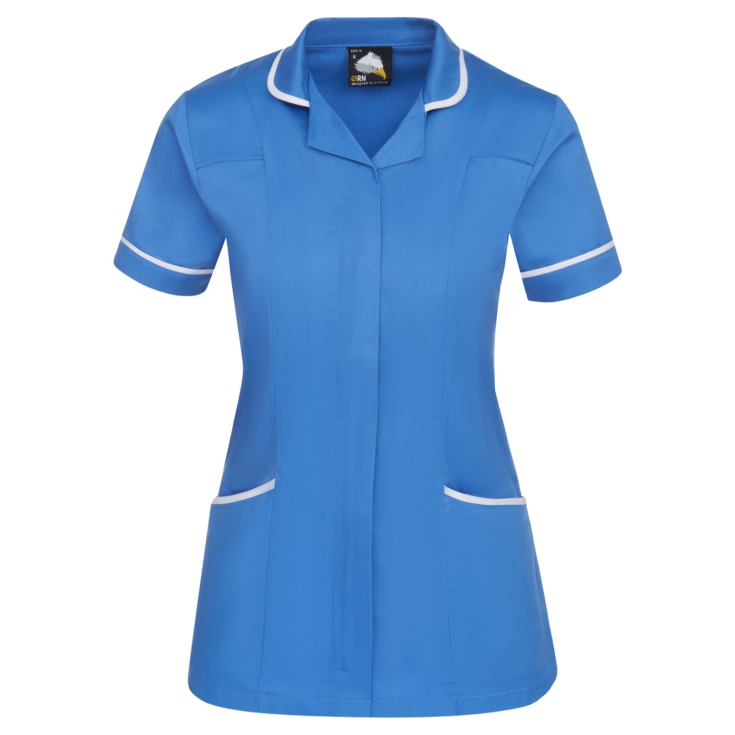 Orn Florence Classic Tunic - Hospital Blue - White - 8600 - Hospital Blue - White - Customisable Healthcare