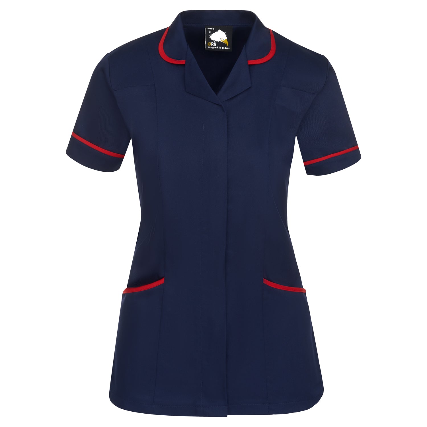 Orn Florence Classic Tunic - Navy - Red - 8600 - Navy - Red - Customisable Healthcare