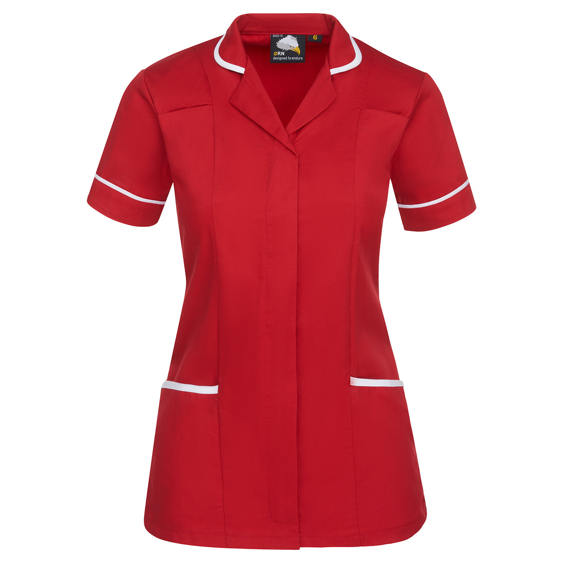 Orn Florence Classic Tunic - Red - White - 8600 - Red - White - Customisable Healthcare