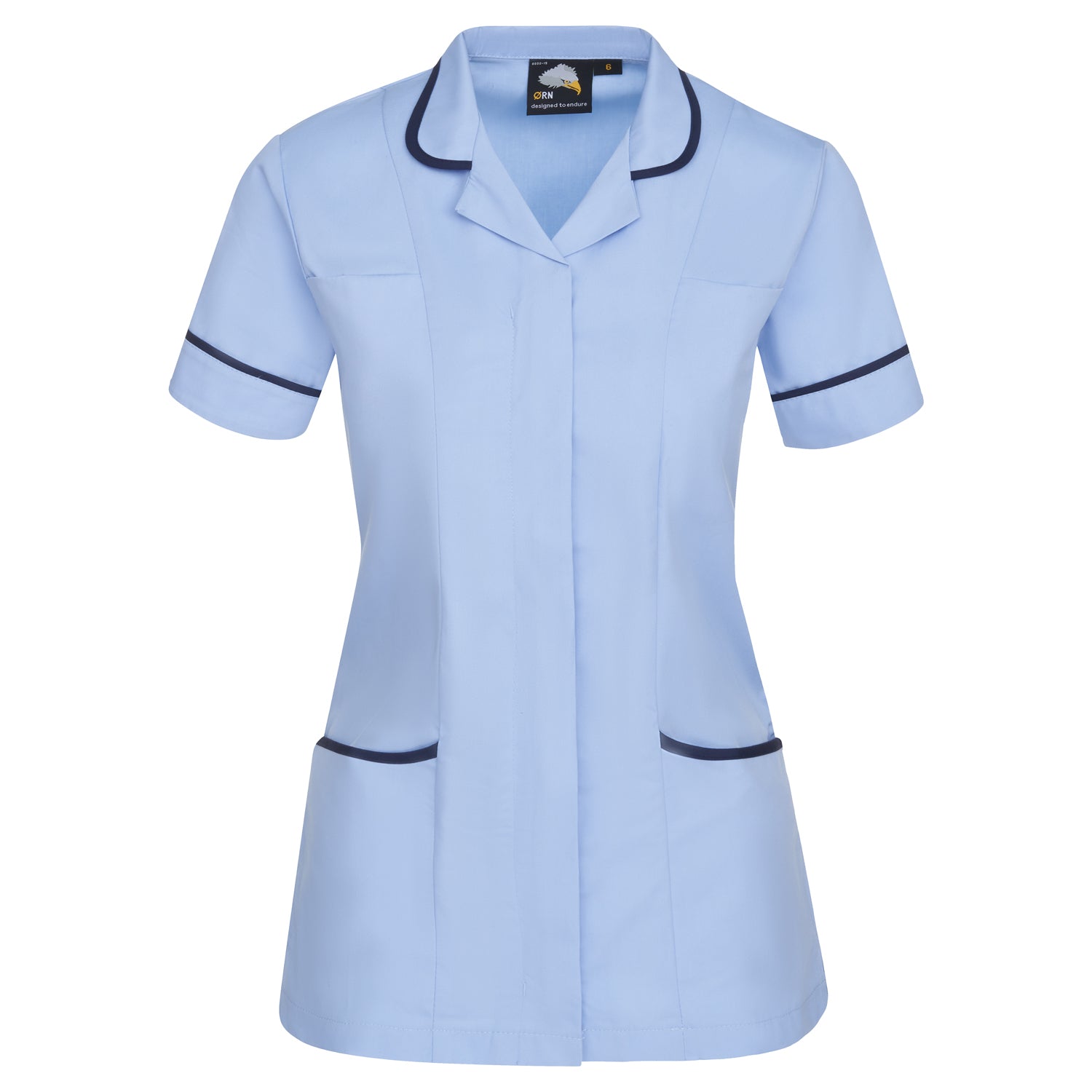 Orn Florence Classic Tunic - Sky - Navy - 8600 - Sky - Navy - Customisable Healthcare