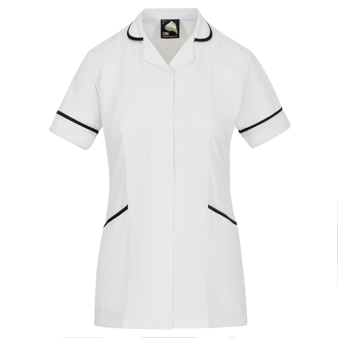 Orn Florence Classic Tunic - White - Black - 8600 - White - Black - Customisable Healthcare