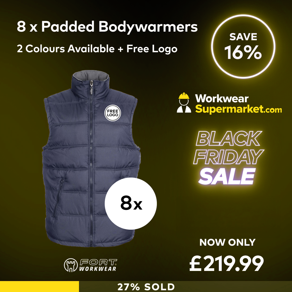 8 x Padded Bodywarmers + Free Stitched Logo - Fort 275 - - Customisable Bundle