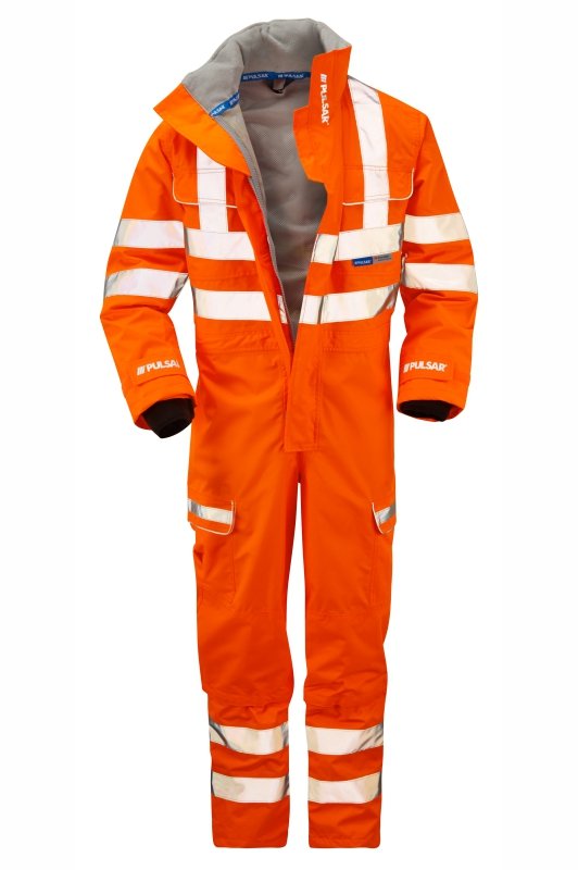 Pulsar Hi Vis Orange Waterproof Coverall PR505 - - Customisable Coveralls