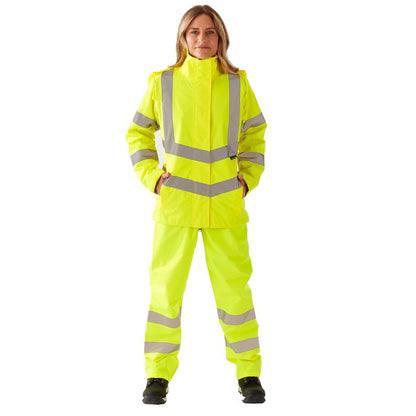 Supertouch - Ladies Hi Vis Yellow Sophia Lightweight Jacket - HV302 - - Customisable Jacket
