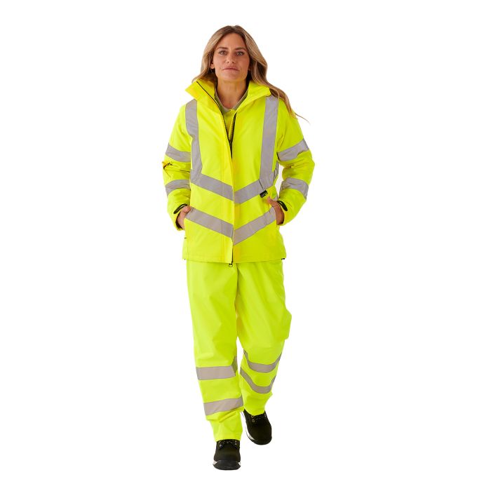 Supertouch - Ladies Hi Vis Yellow Kamela Padded Jacket - HV300 - - Customisable Jacket