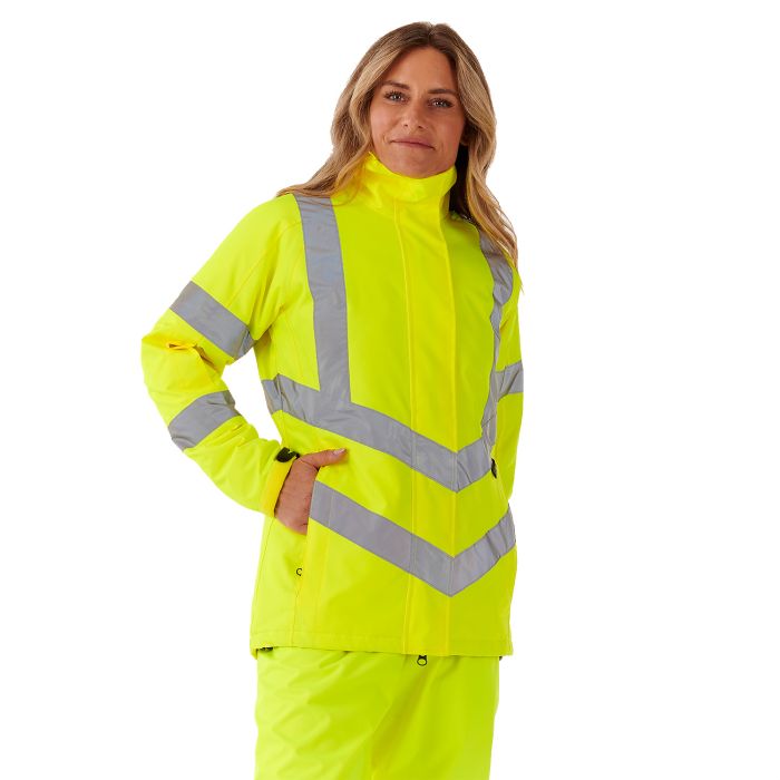 Supertouch - Ladies Hi Vis Yellow Kamela Padded Jacket - HV300 - - Customisable Jacket