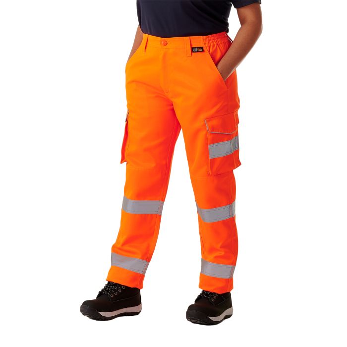 Supertouch - Ladies Hi Vis Orange Hana Combat Trouser - HV311 - - Customisable Trousers
