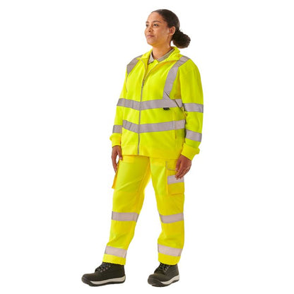Supertouch - Ladies Hi Vis Yellow Eshaal Zipped Sweatshirt - HV314 - - Customisable Top