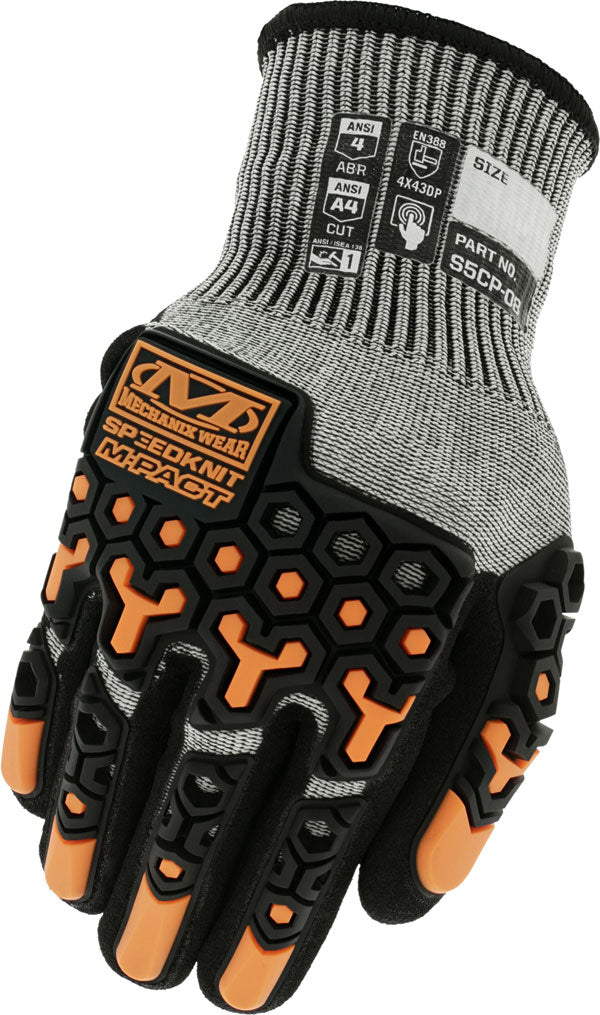 Mechanix Speed Knit M Pact Glove - Black Orange - Customisable Mechanics
