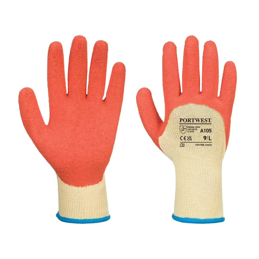 Grip 10 Latex 3/4 Dipped Glove A105 - Yellow Orange - Customisable Grip Gloves