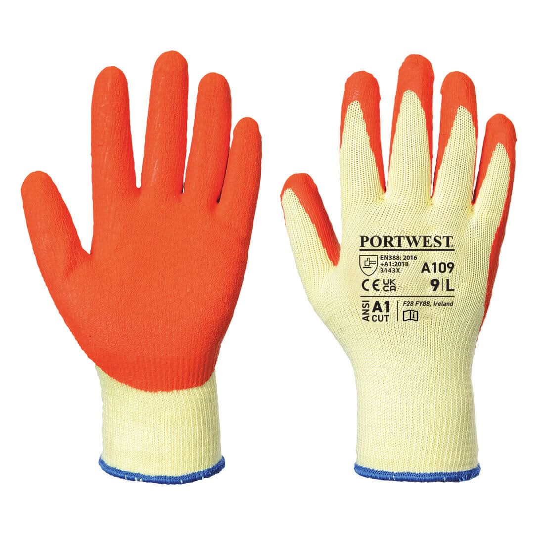 Portwest Grip Glove Retail Pack A109 - Orange - Customisable Hand Protection