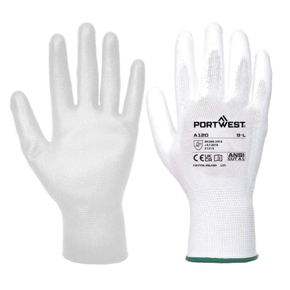Grip 13 Pu Palm Glove A120 - White - Customisable Grip Gloves