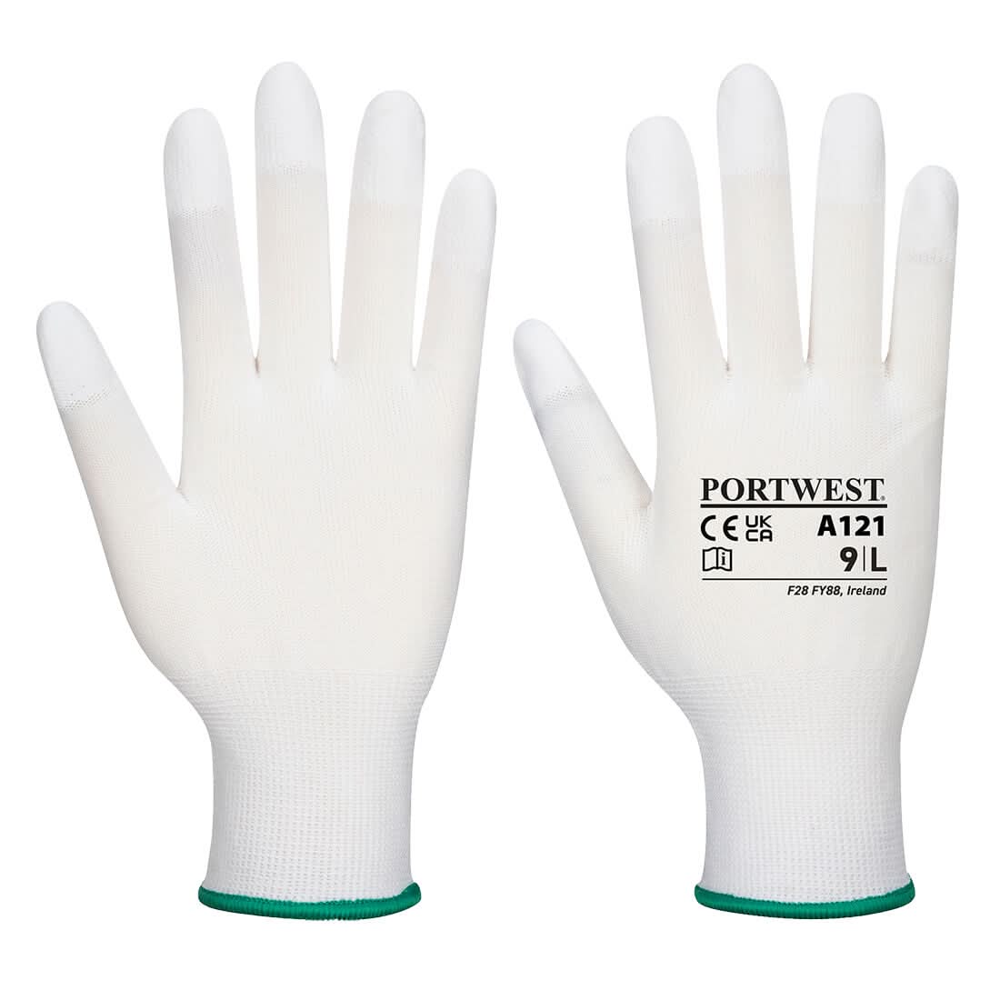 Portwest Pu Fingertip Glove A121 - White - Customisable Hand Protection