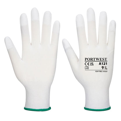 Portwest Pu Fingertip Glove A121 - White - Customisable Hand Protection