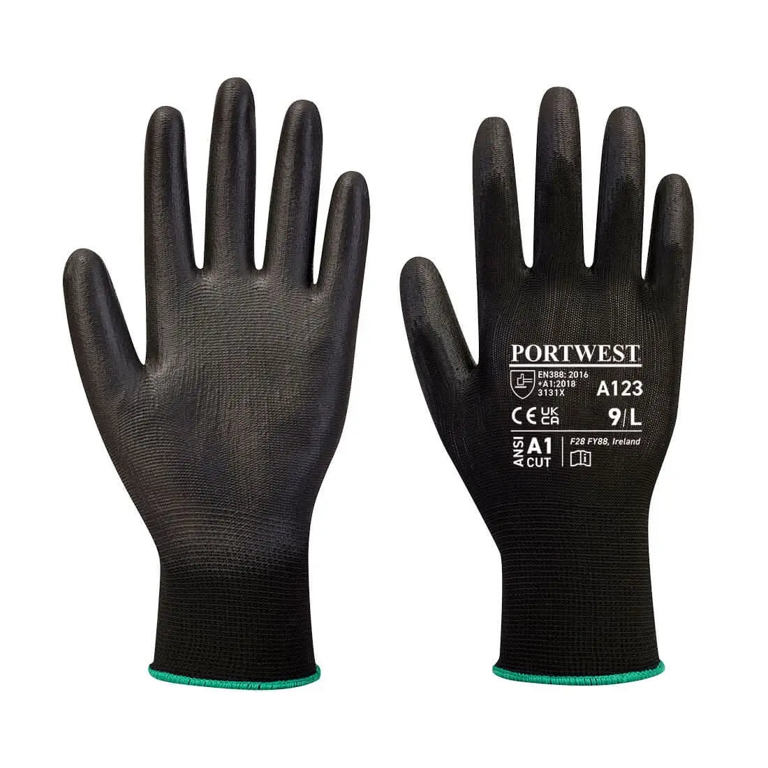 Grip 13 Pu Latex Free Glove (144 Pairs) A123 - Black - Customisable General Handling Gloves