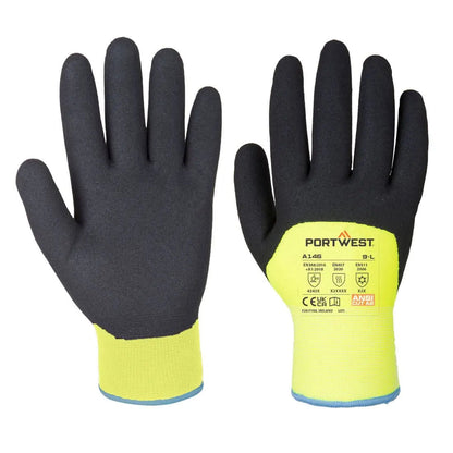 Cold 15 Nitrile Sandy 3/4 Dipped Glove A146 - Yellow - Customisable Cold Protection Gloves
