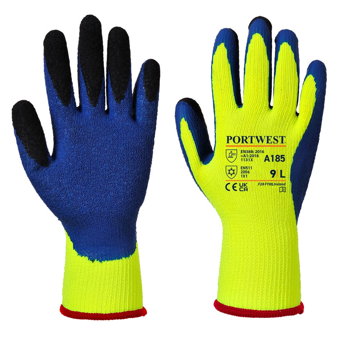 Portwest Duo Therm Glove A185 - Yellow Blue - Customisable Hand Protection