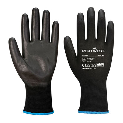 Portwest Touchscreen Pu A195 - Black - Customisable Hand Protection