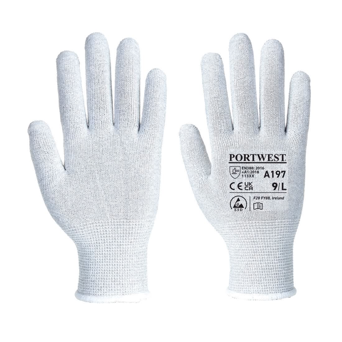 Portwest Antistatic Shell Glove A197 - Grey - Customisable Hand Protection