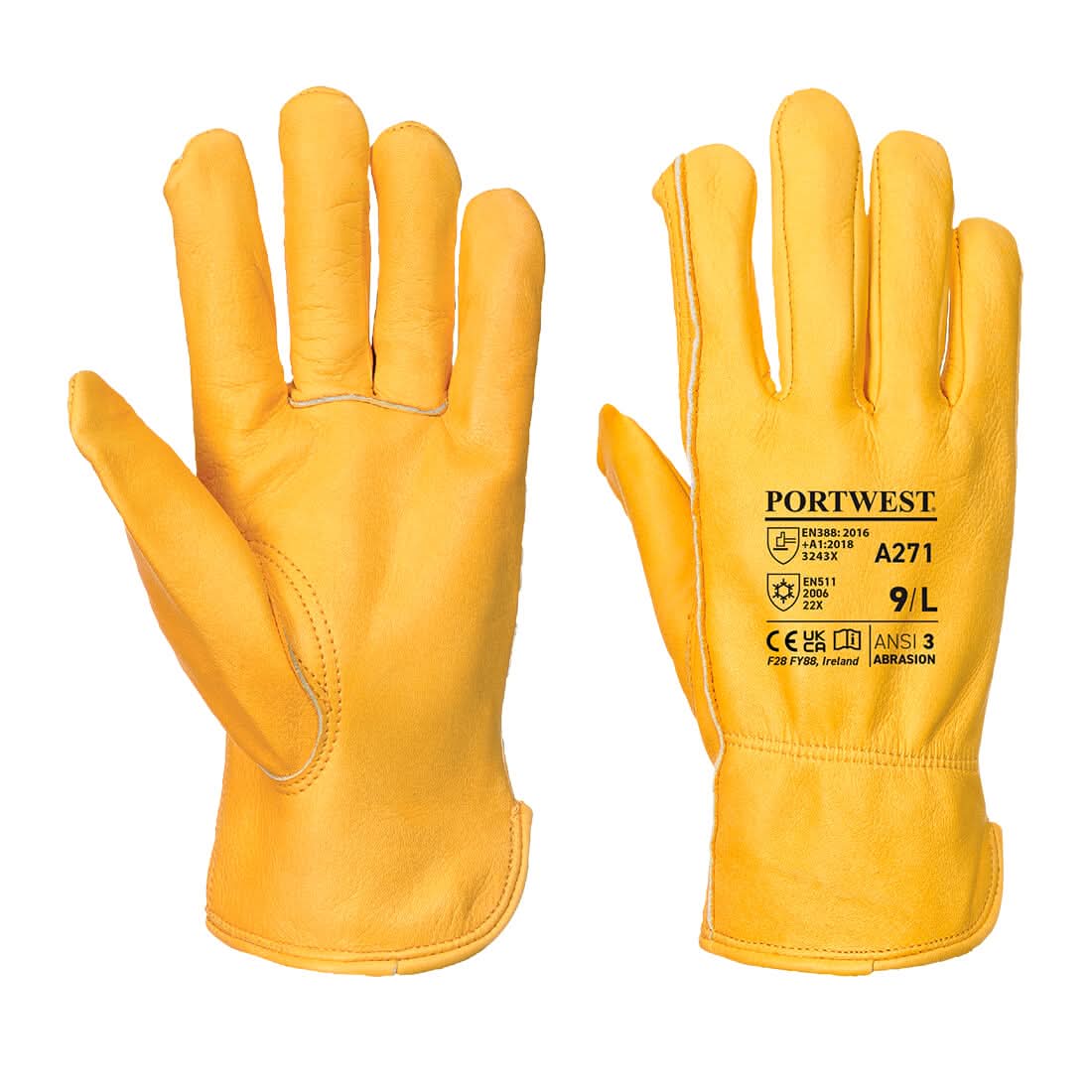 Portwest Lined Driver Glove A271 - Tan - Customisable Hand Protection