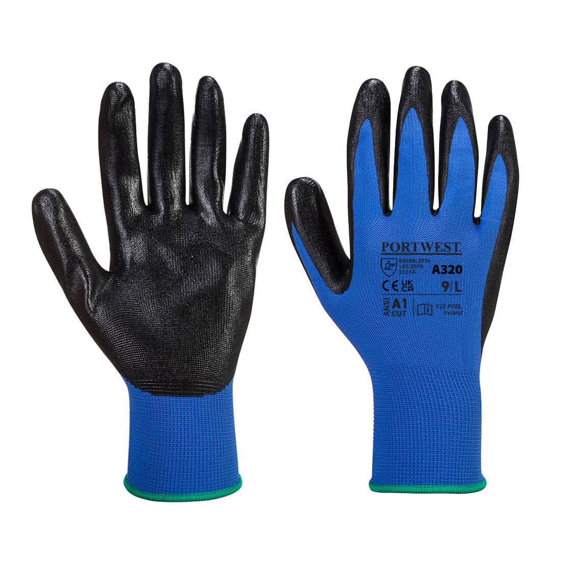 Portwest Dexti Grip Glove A320 - Blue - Customisable Hand Protection