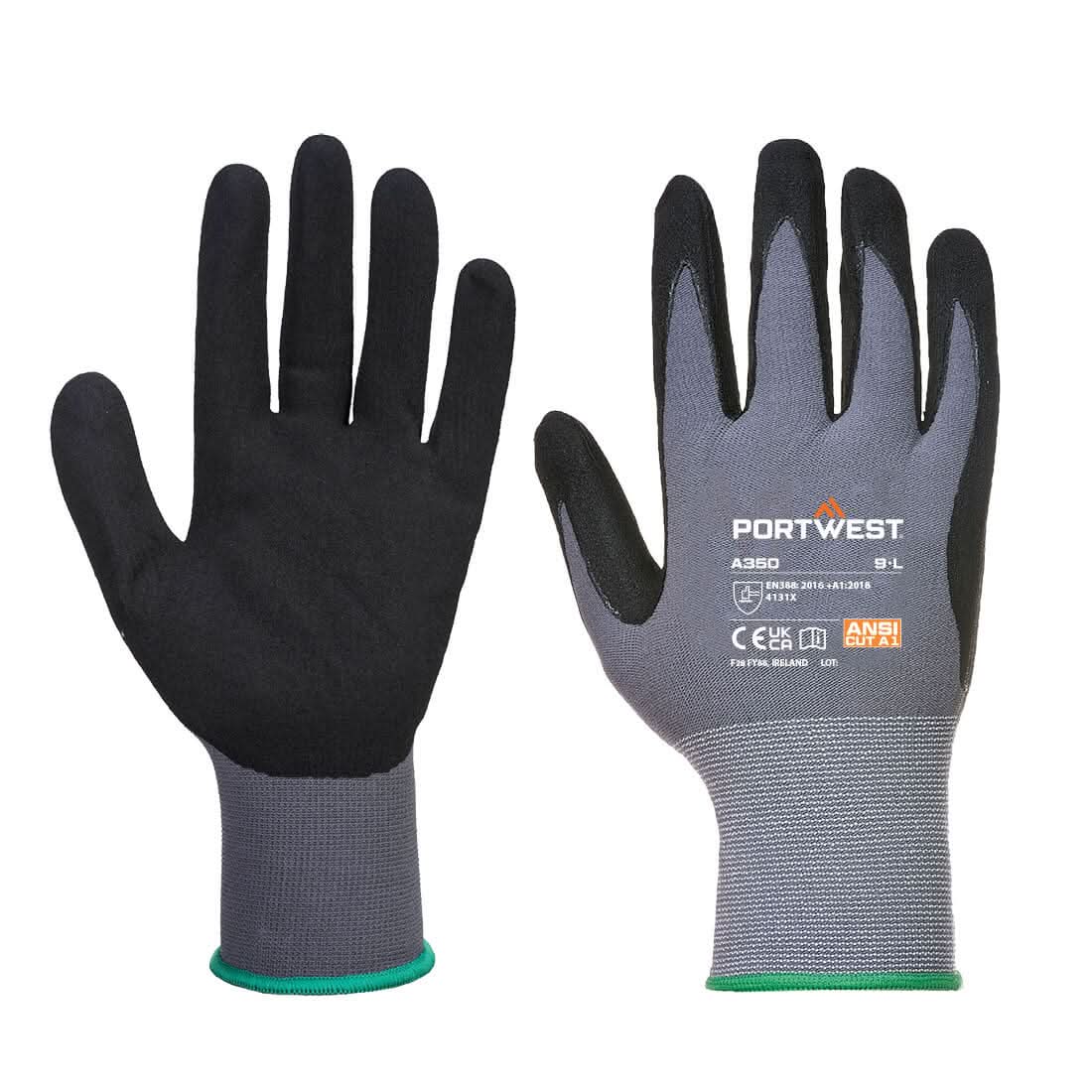 Grip 15 Nitrile Sandy Glove A350 - Black - Customisable General Handling Gloves