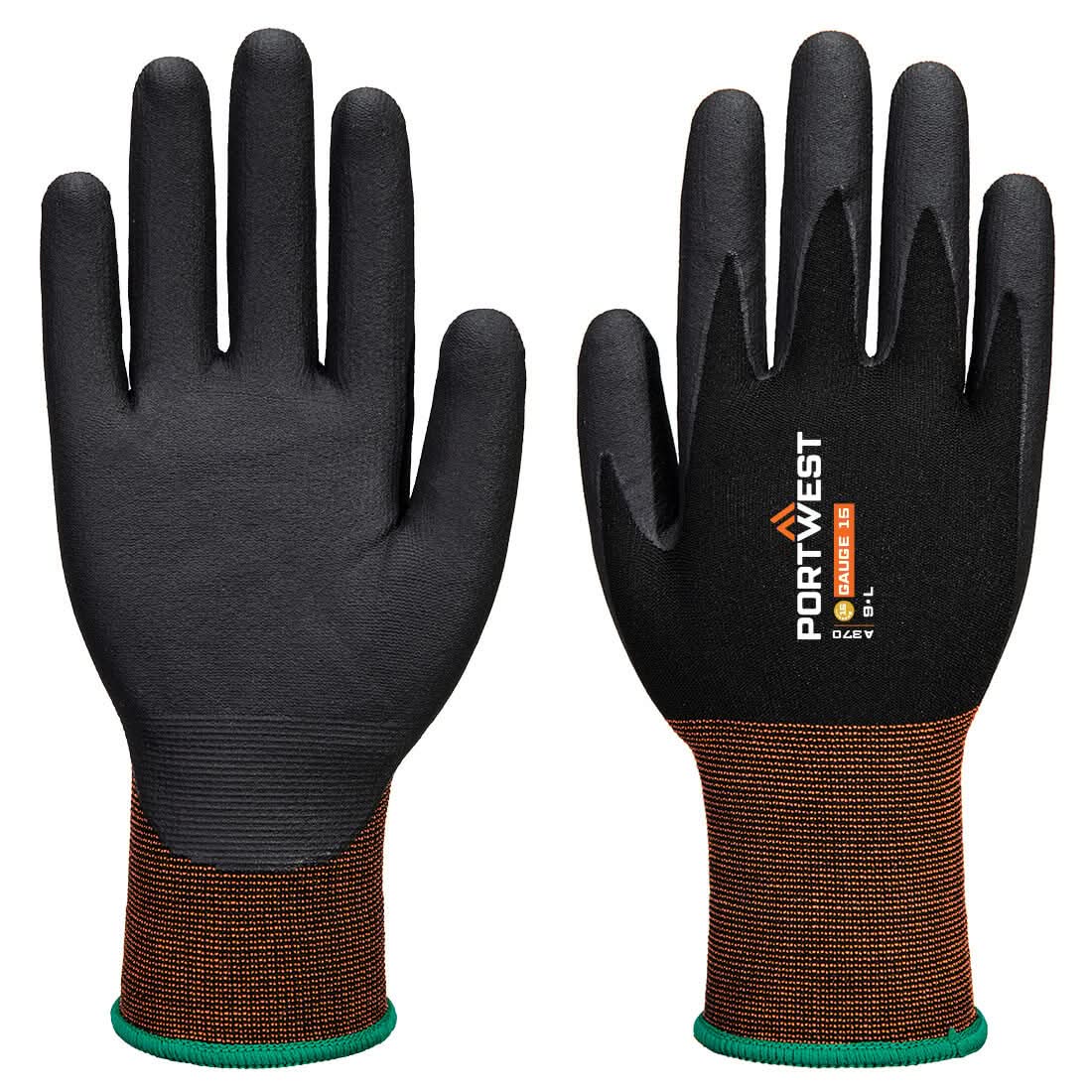 Portwest Gp Grip 15 Nitrile Micro Foam A370 - Black - Customisable Hand Protection
