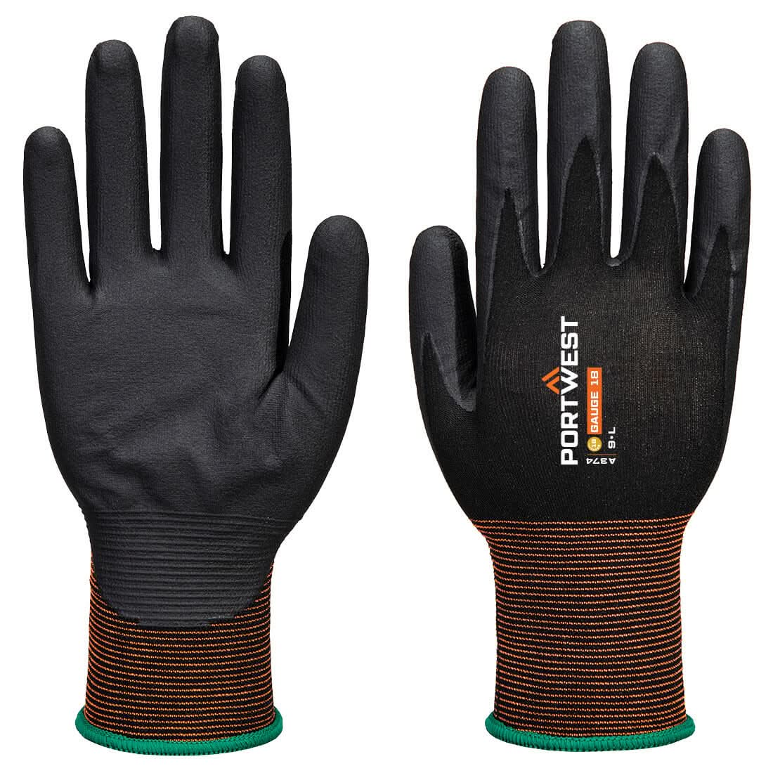 Portwest Gp Grip 18 Nitrile Micro Foam A374 - Black - Customisable Hand Protection