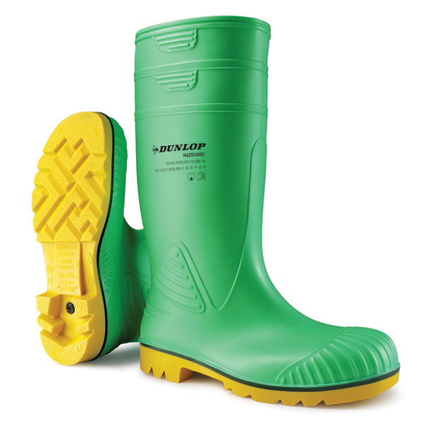 Dunlop Acifort Hazguard Full Safety Wellingtons - Green - Customisable Wellingtons