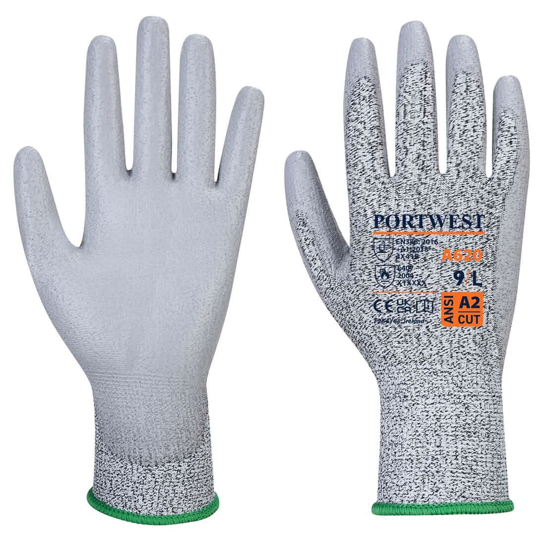 Cut B13 Pu Glove A620 - Grey - Customisable Cut Resistant Gloves