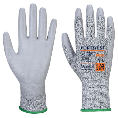 Cut B13 Pu Glove A620 - Grey - Customisable Cut Resistant Gloves