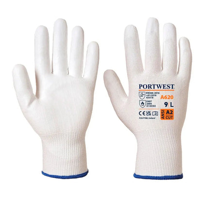 Cut B13 Pu Glove A620 - White - Customisable Cut Resistant Gloves