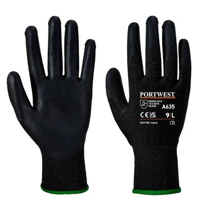 Cut B13 Pu Economy Glove A635 - Black - Customisable Cut Resistant Gloves