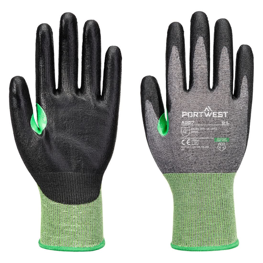 Cs Cut C18 Pu Glove A637 - Grey Black - Customisable Cut Resistant Gloves